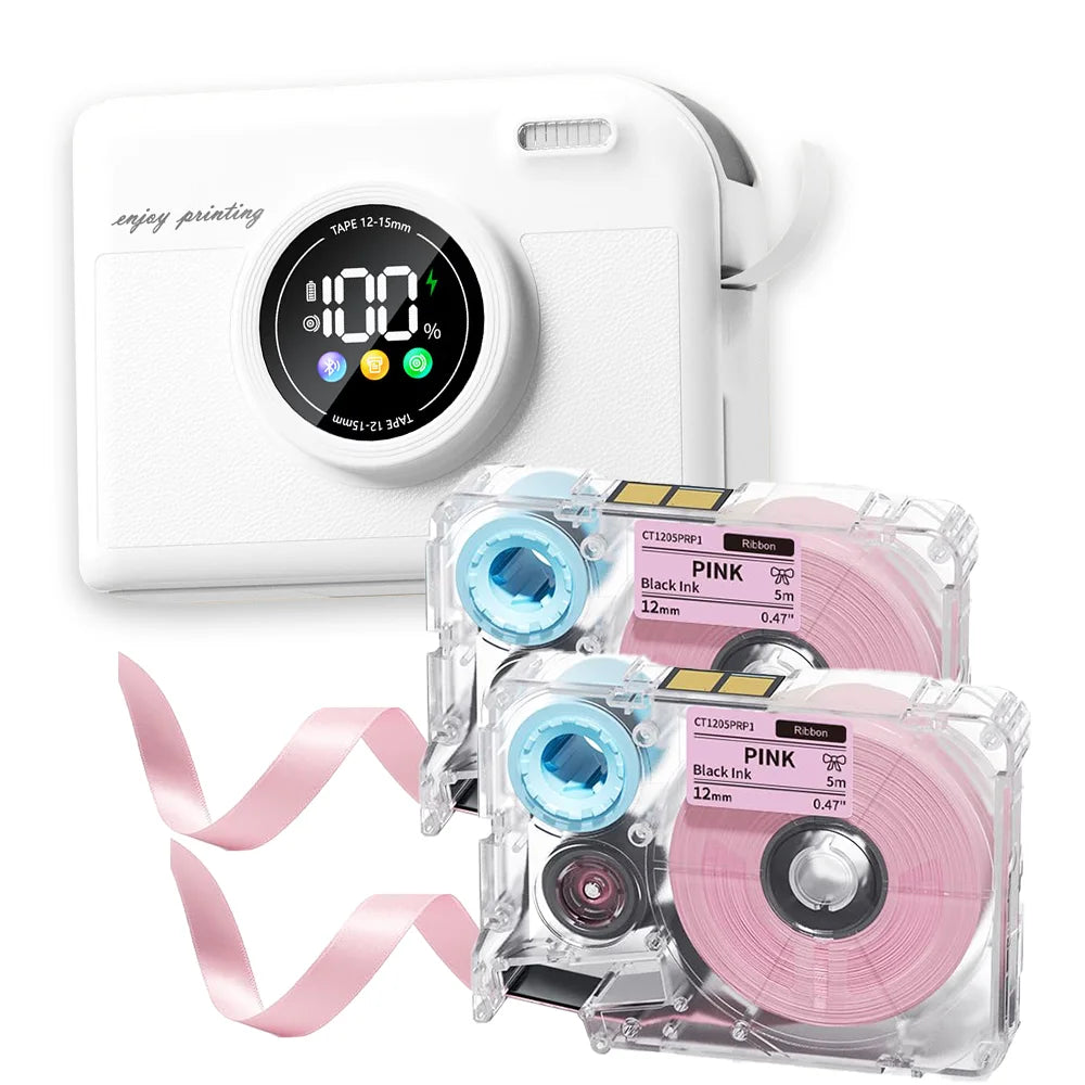 A30S Bluetooth Label Printer With Display Screen Wireless Mini Ribbon Printer Portable Maker for Gift Photo Labels