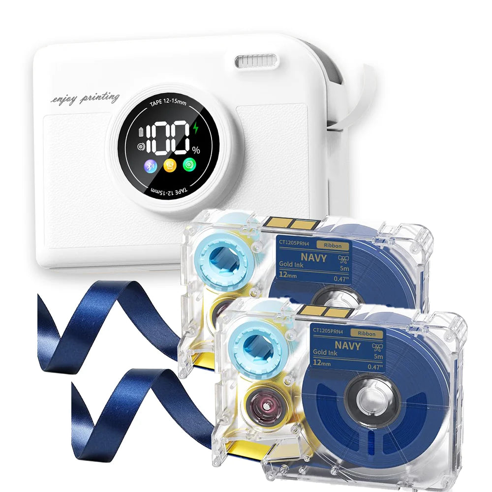 A30S Bluetooth Label Printer With Display Screen Wireless Mini Ribbon Printer Portable Maker for Gift Photo Labels