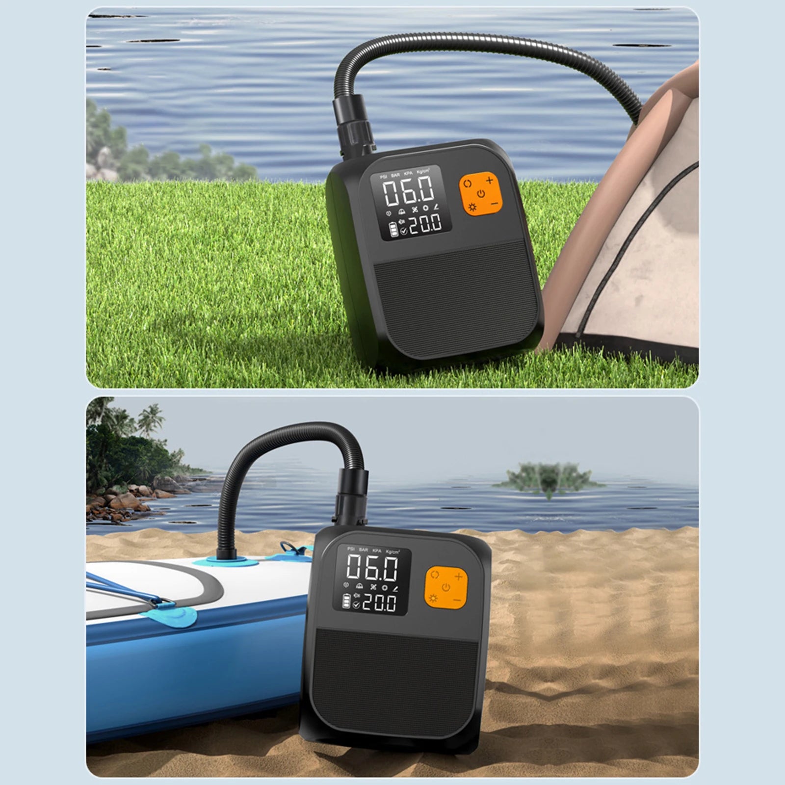 Rechargeable Electric Paddle Board Pump SUP Pump 25PSI Tire Inflator Pump for Inflatable Stand Up Paddle Board Kayaks Boats