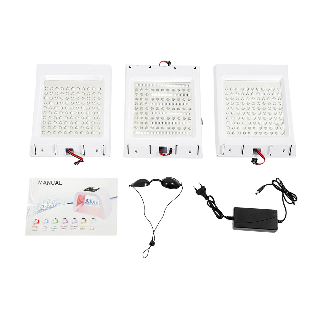 7 Colors PDT Photon Light Therapy LED Face Mask, 287 LEDs Skin Care Light Machine Facial Rejuvenation Salon Spa Beauty Equipment