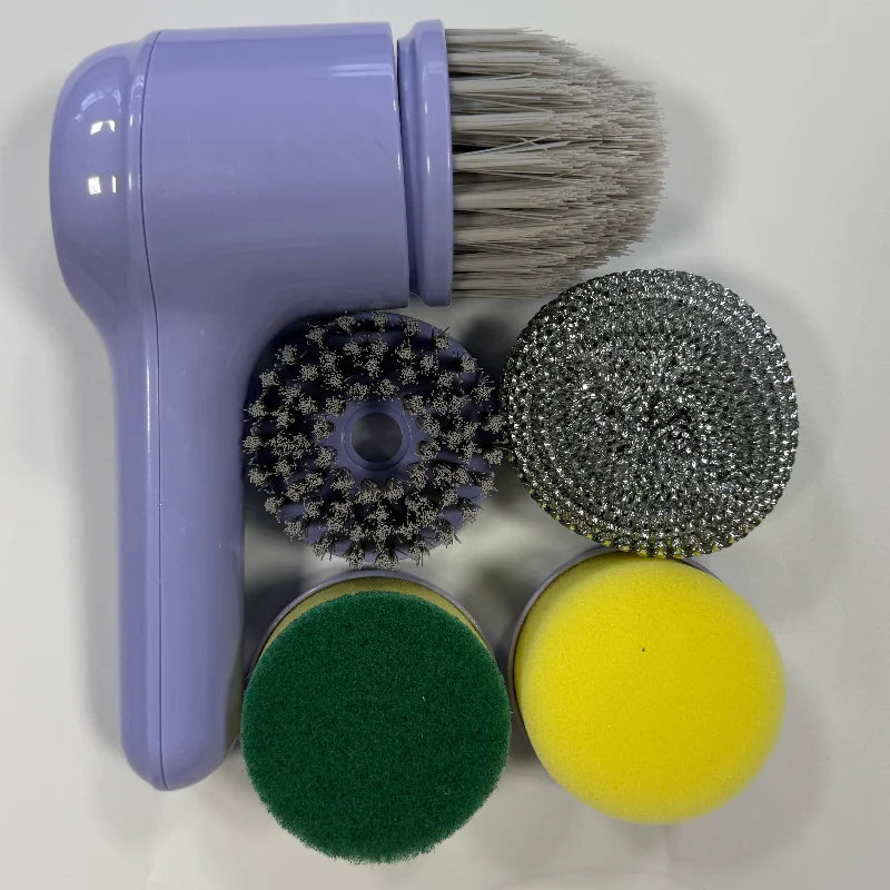 Electric Spin Scrubber Cordless Spin Scrubber with 5 Replaceable Brush Heads Electric Cleaning Brush Cleaning Tools