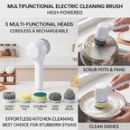 Electric Spin Scrubber Cordless Spin Scrubber with 5 Replaceable Brush Heads Electric Cleaning Brush Cleaning Tools