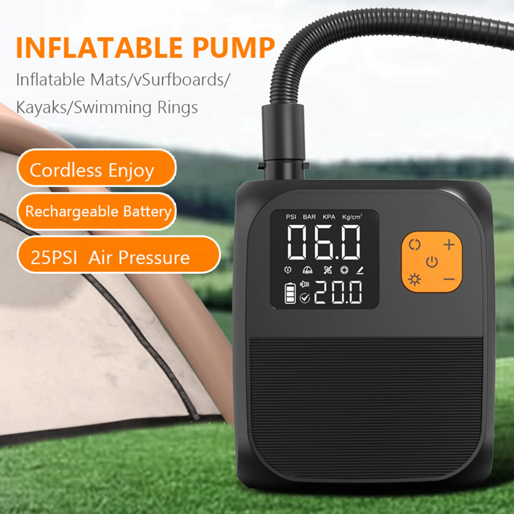 Rechargeable Electric Paddle Board Pump SUP Pump 25PSI Tire Inflator Pump for Inflatable Stand Up Paddle Board Kayaks Boats