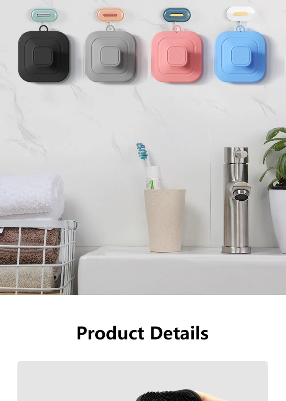 2-in-1 Silicone Brush Square Face  Beard Exfoliator for Men Travel-Friendly Deep Pore Cleanser for Grooming Kits