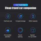 Compact Leakproof Mini Car Trash Can with Easy-Press Pop-Up Lid Durable Odor-Blocking Waterproof ABS Bin for Cup Holders Storage