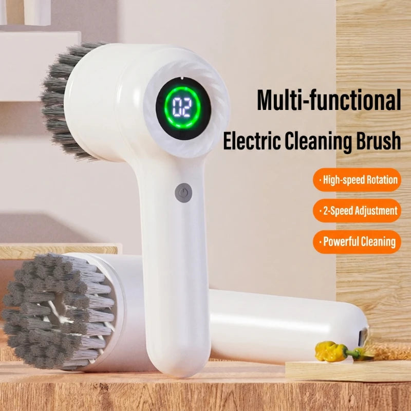 Electric Spin Scrubber Cordless Spin Scrubber with 5 Replaceable Brush Heads Electric Cleaning Brush Cleaning Tools