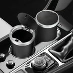 Compact Leakproof Mini Car Trash Can with Easy-Press Pop-Up Lid Durable Odor-Blocking Waterproof ABS Bin for Cup Holders Storage