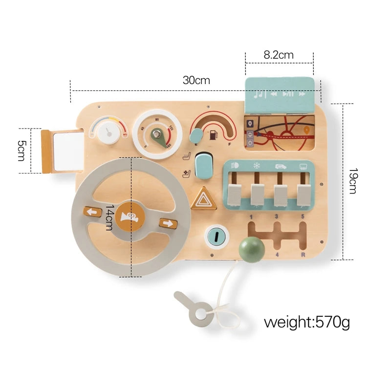 Kids Montessori Toys Car Busy Board Baby Wooden Materials Activity Busyboard Games For Babies Development Educational Toy Gifts