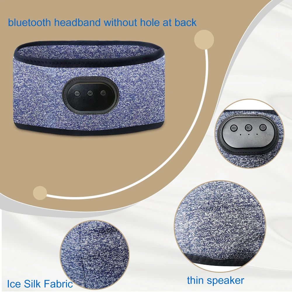 New Headband Earphones for Sleeping Bluetooth, Phone Bluetooth Wireless Sleep Eye Mask, Hands-Free Bluetooth Earphone Eye Cover