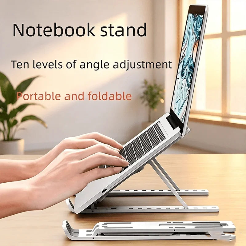 Adjustable Foldable Laptop Stand with 10-Level Height Adjustment