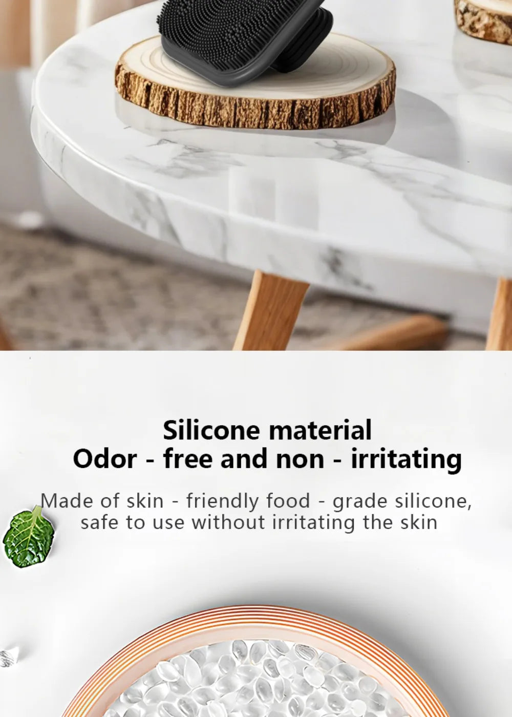2-in-1 Silicone Brush Square Face  Beard Exfoliator for Men Travel-Friendly Deep Pore Cleanser for Grooming Kits