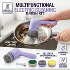Electric Spin Scrubber Cordless Spin Scrubber with 5 Replaceable Brush Heads Electric Cleaning Brush Cleaning Tools