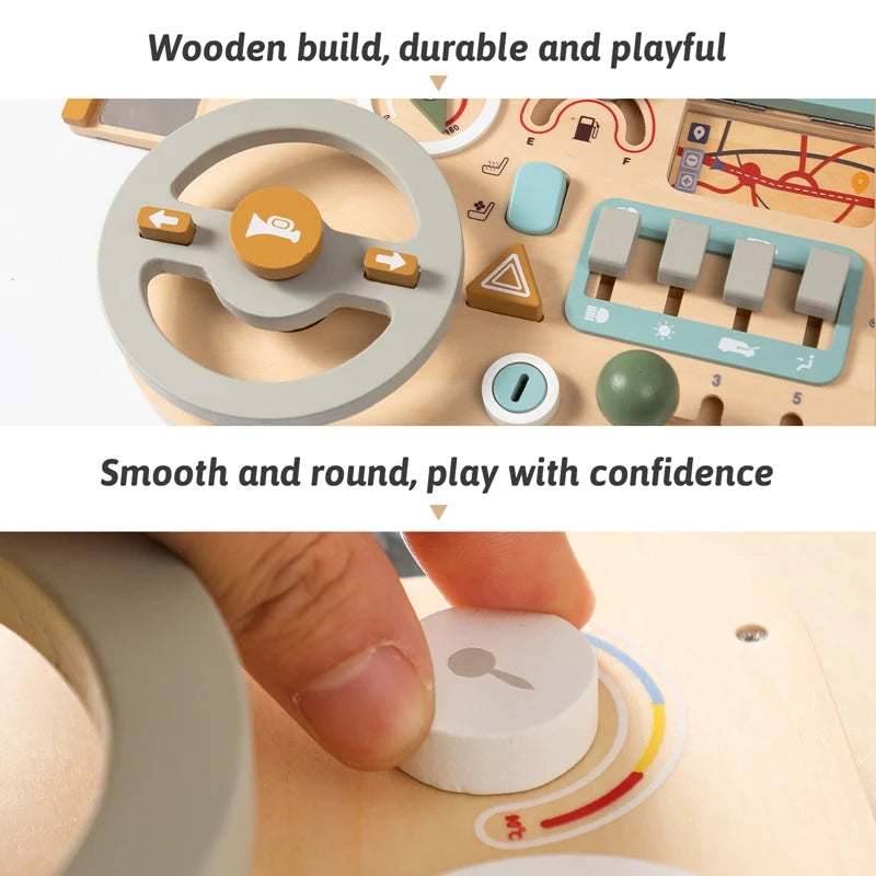 Kids Montessori Toys Car Busy Board Baby Wooden Materials Activity Busyboard Games For Babies Development Educational Toy Gifts