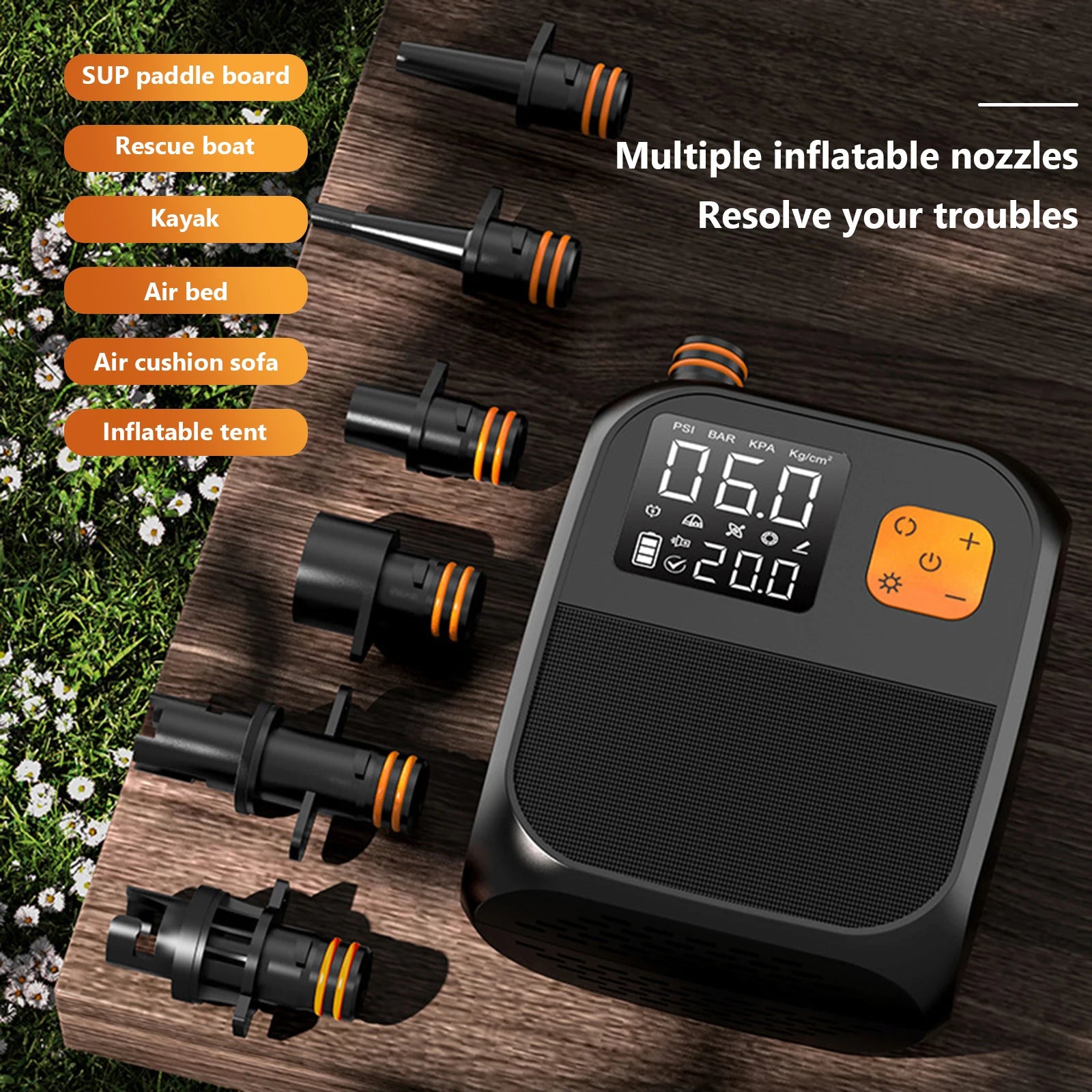 Rechargeable Electric Paddle Board Pump SUP Pump 25PSI Tire Inflator Pump for Inflatable Stand Up Paddle Board Kayaks Boats