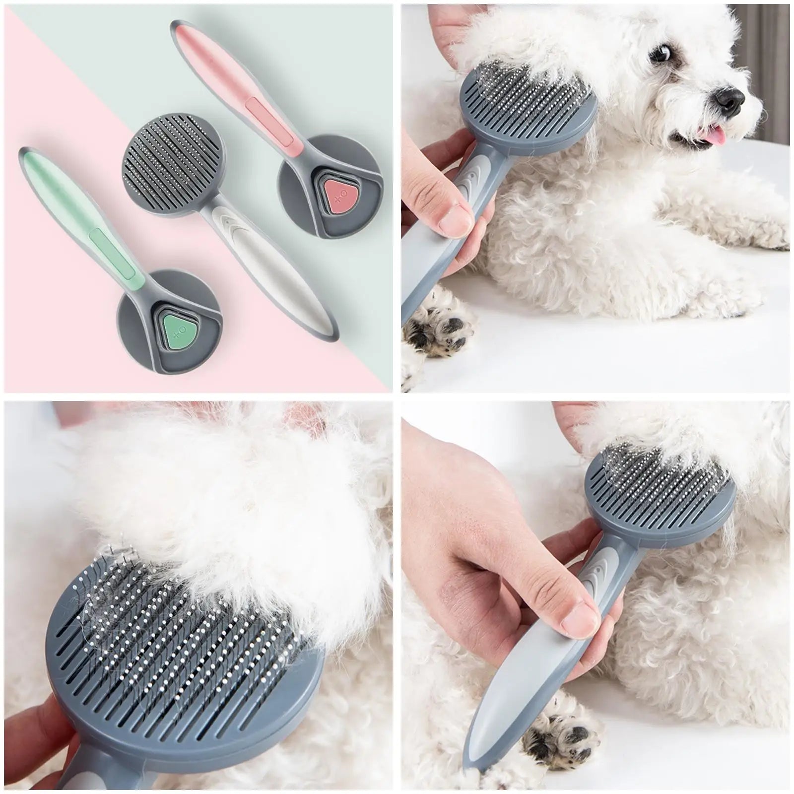 Cat Dog Grooming Brush, Kitten Slicker Brush, Pet Self Cleaning Shedding Brush