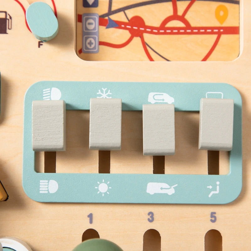 Kids Montessori Toys Car Busy Board Baby Wooden Materials Activity Busyboard Games For Babies Development Educational Toy Gifts
