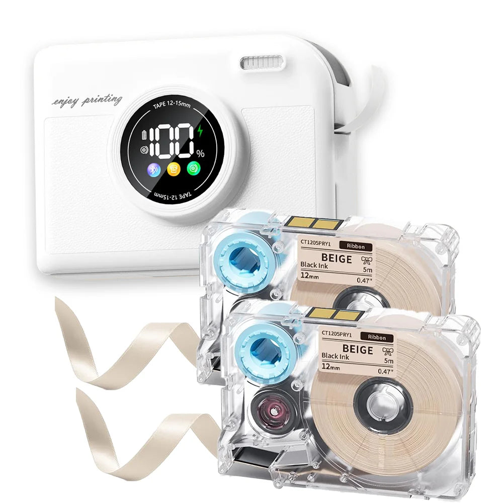 A30S Bluetooth Label Printer With Display Screen Wireless Mini Ribbon Printer Portable Maker for Gift Photo Labels