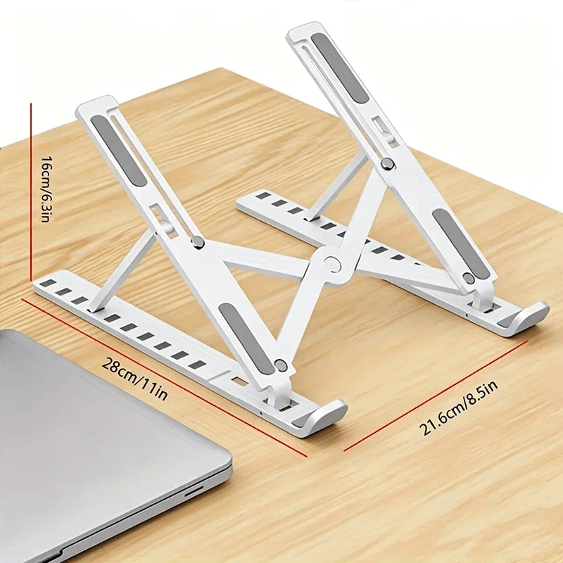 Adjustable Foldable Laptop Stand with 10-Level Height Adjustment